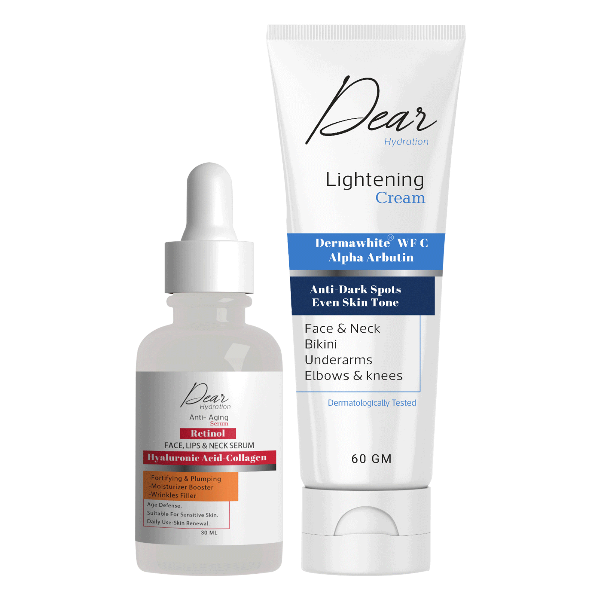 DEAR LIGHTENING CREAM + RETINOL SERUM – Leap Cosmeceuticals